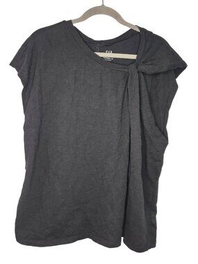 GAP Tie Detail Black Super Soft Forever Tee Plus Size XXL